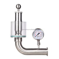 Katup Pengaman Manual Longding Sanitary Stainless Steel 304/316L Food Grade Clamp Relief Valve