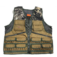 Gilet tactique de chasse et de tir pour hommes et femmes, style européen et américain, multi-poches, pour activités de plein air, photographie, randonnée, course à pied, vert