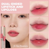Échantillon gratuit de rouge à lèvres mat à double extrémité et de brillant à lèvres miroir de maquillage avec logo personnalisé Rouge à lèvres liquide brillant non collant Marque privée