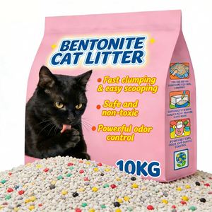 BENJIE 10KG Gris Litière pour chat en bentonite sphérique à agglomération rapide, anti-odeur, hautement absorbante, sans poussière, taille personnalisée - Product Image 1