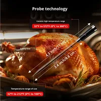 Termometer Makanan & Daging Nirkabel Tahan Air IP67 dengan 2 Probe & Kontrol Aplikasi Termometer Digital Pintar untuk Memasak