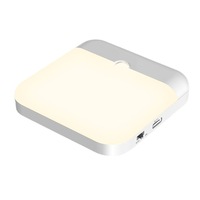 Lumière de capteur de mouvement Led Usb TYPE-C charge lampe carrée pour chambre cuisine escalier couloir armoire placard éclairage veilleuse