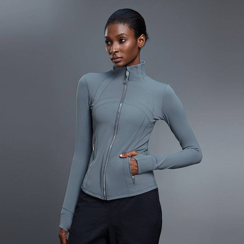 Zip-Up Activewear Hoodie (DAW182-2): back view showing construction, seams and support