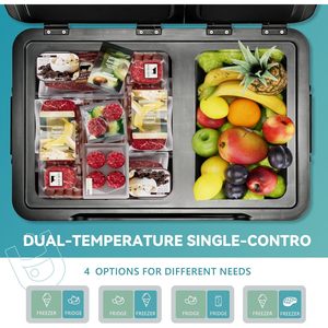 Refrigerador de Coche de Doble Zona EUHOMY de 37 Qt, 12 V, 24 V CC, 110-240 V CA, Control por Aplicación, Congelador Portátil Compacto, Negro - Product Image 2