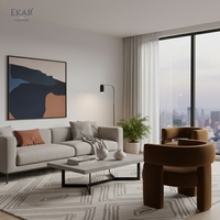 Fauteuil EKAR Harper Eclat - Fauteuil d'appoint en tissu moderne et luxueux pour la maison, le bureau et le salon