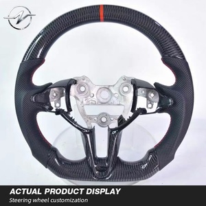 Volante de fibra de carbono mate con empuñaduras de cuero perforado al por mayor para Hyundai I30N I20N ElantraN <span class=keywords><strong>N</strong></span>-line <span class=keywords><strong>Fastback</strong></span> - Product Image 4