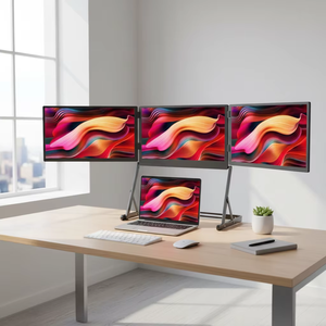 Moniteur portable LCD 15,6 pouces 1080P avec haut-parleurs intégrés, interface USB-C, extension triple écran pour ordinateur portable - Product Image 1