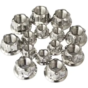 Chất lượng cao Titan <span class=keywords><strong>Lug</strong></span> Nut M10 Metric Hex hợp kim titan 12 điểm mặt bích NUT - Product Image 1