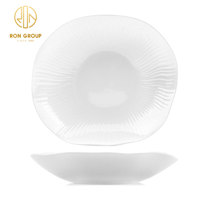 Vaisselle en porcelaine moderne irrégulière <span class=keywords><strong>de</strong></span> 10,5/12,5/14,5 pouces, assiette à nouilles, assiette à steak, service <span class=keywords><strong>de</strong></span> traiteur, hôtel, restaurant, usage commercial - Product Image 6