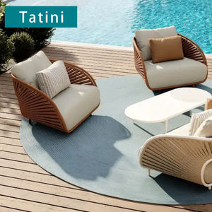 Villa extérieur corde tissage canapé cour jardin étanche et crème solaire meubles en alliage d'aluminium patio loisirs café Etable - Product Image 1