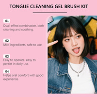 Kit de soins bucco-dentaires 2 en 1 de haute qualité, nettoyant pour la langue, gel avec brosse de nettoyage pour la mauvaise haleine, réduit la prolifération bactérienne