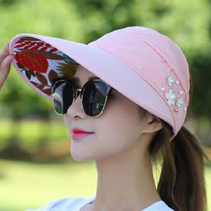 High Quality <b>Women</b> <b>Summer</b> Fashion Multi Colors Foldable Sun <b>Hat</b> Big Head Wide Brim Casual Sun Protection <b>Hat</b> G007 - Product Image 2