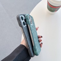 Étui de téléphone de luxe antichoc Minibook pour iPhone 17 14 Pro Max, motif léopard en cuir, coque rigide PC+PU pour iPhone