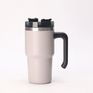 Gobelet de voyage isotherme pour voiture 20oz 30oz avec poignée, double paroi, couvercle et paille antidérapante pour la conduite - Product Image 5