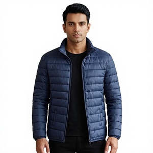 Hot Selling Men's Waterproof <b>Packable</b> Puffer Hooded <b>Jacket</b> Mandarin Collar Front Logo Standard Plus Sizes Autumn Made Pakistan - Product Image 1