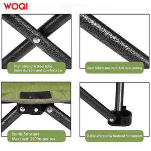 ชุดเก้าอี้พับกลางแจ้ง Woqi สีเขียว โครงอะลูมิเนียม ผ้า Oxford เก้าอี้สำหรับสวนและตั้งแคมป์ พร้อมที่วางแก้ว พกพาสะดวก พับเก็บได้ - Product Image 4