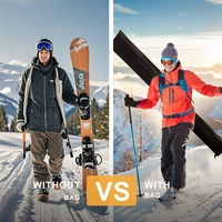 Sac de rangement pour snowboard, imperméable et anti-poussière, sac de ski en Oxford 420D, longueur réglable, pochette de rangement pour équipement de ski