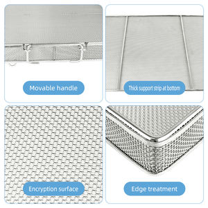 Cestello 304 in rete intrecciata in acciaio inossidabile personalizzato per la pulizia dell'officina industriale cesto in rete metallica - Product Image 2