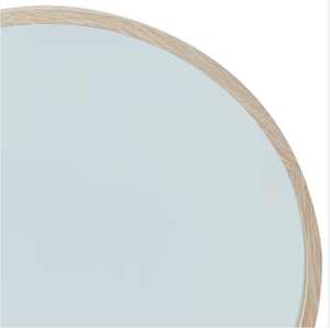Wholesale Art Deco <strong>Oak</strong> Look Large Wood Frame <strong>Round</strong> Glass Wall <strong>Mirror</strong> 80cm 90cm - Product Image 5