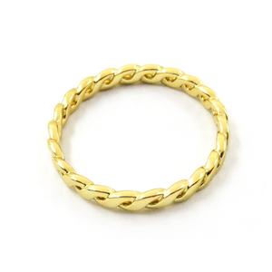 Modern Style 18K Gold Plated Double Circle Twist <b>Ring</b> Personalized Thin Design Brass Copper Cuban Chain for Women - Product Image 4