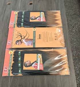 Precio <span class=keywords><strong>de</strong></span> Fábrica, Extensiones <span class=keywords><strong>de</strong></span> <span class=keywords><strong>Cabello</strong></span> Sintético Preestirado <span class=keywords><strong>de</strong></span> 52 Pulgadas, 300g, 4 Paquetes, Material <span class=keywords><strong>de</strong></span> Fibra Coreana para Mujeres <span class=keywords><strong>de</strong></span> Todas las Edades - Product Image 4