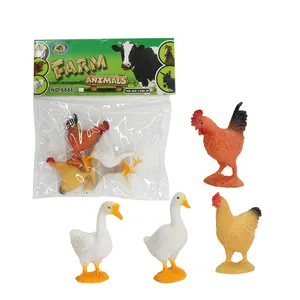 Realistico plastica goose anatra gallo gallina figura giocattolo fattoria modello animale per la decorazione della tavola