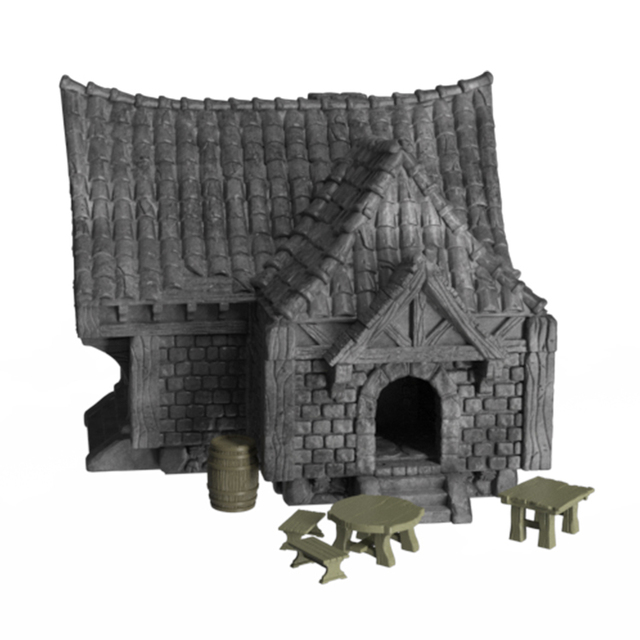 High Quality Manufacturers Custom Realistic Miniature Model Souvenir Miniature Building Medieval Saloon Resin Miniature House