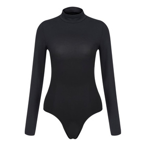 <strong>S</strong>-3XL <strong>Women's</strong> Mock <strong>Turtle</strong> <strong>Neck</strong> Long Sleeve Tops Bodysuit Jumpsuit - Product Image 4