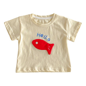 Kaus Anak-anak Musim Panas 2026 Atasan Lengan Pendek Motif Kartun Lucu Katun Bernapas untuk Bayi Laki-laki Perempuan Balita Kaus Kasual - Product Image 5