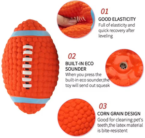 Yzs-pet lateks gıcırtılı futbol topu oyuncak dayanıklı çiğnemek interaktif eğitim köpek oyuncak - Product Image 5