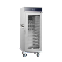 Armoire chauffante commerciale pour aliments, 11 plateaux, chariot de maintien au chaud mobile pour la restauration avec portes vitrées double face avant et arrière