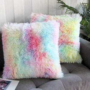 Housse de coussin rayée douce, couleur arc-<span class=keywords><strong>en</strong></span>-ciel, <span class=keywords><strong>en</strong></span> peluche, <span class=keywords><strong>taie</strong></span> <span class=keywords><strong>d</strong></span>'<span class=keywords><strong>oreiller</strong></span> de luxe pour canapé, housse de coussin <span class=keywords><strong>d</strong></span>écorative pour salon - Product Image 3
