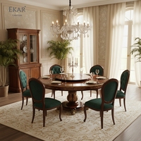 Table à manger ronde EKAR Regency Sovereign |   Table de luxe de style anglais incrustée à la main |