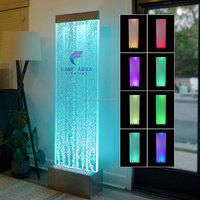 Meilleure vente : Mur de bulles d'eau mobile moderne en acrylique avec panneau lumineux LED, lumières à changement de couleur dynamique, taille personnalisable, pour décoration de sol sur le thème de la vie marine