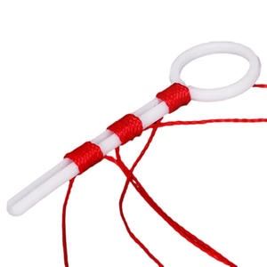 ลูกปัดผ้าฝ้ายแบบกำหนดเองสำหรับคันเบ็ดตกปลาในทะเล ลูกปัดจัดตำแหน่งอเนกประสงค์ รูปทรงกระดาน ปมเกลียว สีแดง - Product Image 1