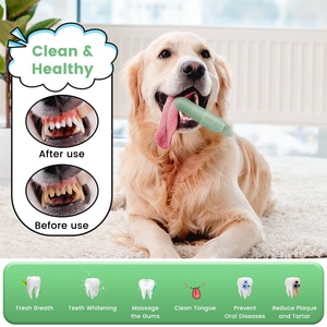 Custom 360 Degrees <b>Dog</b> <b>Tooth</b> <b>Brushing</b> Kit Cat Toothbrush Food Grade Silicone <b>Dog</b> Finger Toothbrush for <b>Dog</b> <b>Teeth</b> Cleaning - Product Image 2