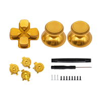 Boutons D-pad ABXY en métal pour manette PS5 Or