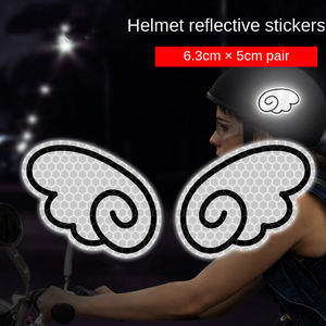 Ailes d'ange <span class=keywords><strong>moto</strong></span> <span class=keywords><strong>casque</strong></span> de vélo électrique corps pare-chocs personnalisé diamant miroir cristal maille film réfléchissant voiture autocollants - Product Image 2