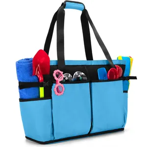 Оптовая продажа, женская летняя сумка-тоут для покупок с логотипом на заказ, сетчатая пляжная сумка-тоут