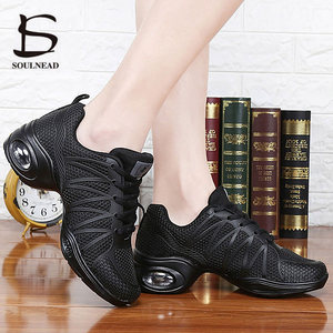 Zapatillas de baile de jazz blancas/negras para mujer, zapatos de baile transpirables al por mayor - Product Image 3