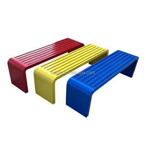 时尚多色镀锌钢制现代防静电涂层U型户外长凳，长1.2m，适用于公园、公交车站 - Product Image 2