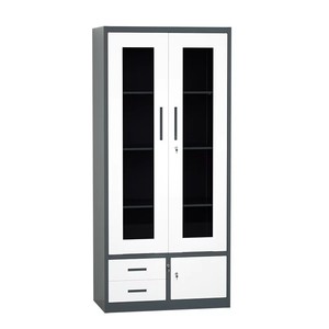 Office File <b>Cabinet</b> with Drawer and Safe Box Iron Glass Door Steel Locker <b>Cabinet</b> Metal Tool <b>Garage</b> <b>Cabinets</b> Storage - Product Image 2