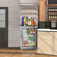 Vente en gros d'usine Mini réfrigérateur 145L avec porte en verre simple comptoir bière jus boisson froide présentoir pour boissons