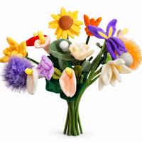CHIQUE 2026 Bouquet de fleurs artificielles en peluche ultra douce style INS, simulation de roses, pour la Saint-Valentin