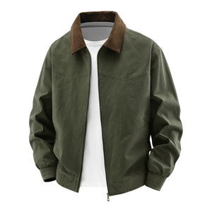 Chaqueta de Lona Estilo Retro Americano Santa Fe para <span class=keywords><strong>Hombre</strong></span>, con Cuello Camisero y Solapa, Estilo Otoñal - Product Image 3