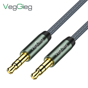 โรงงาน VegGieg ขายส่ง<span class=keywords><strong>สาย</strong></span>สัญญาณเสียงคุณภาพสูงแบบถักไนลอน ชุบทอง ขนาด <span class=keywords><strong>3.5</strong></span> มม. แบบ <span class=keywords><strong>Aux</strong></span> to <span class=keywords><strong>Aux</strong></span> สำหรับลำโพงและเครื่องเล่น MP3 - Product Image 1