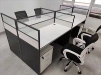 Cabine de Center d'appels moderne, postes de travail de bureau modulaires, bureau de 8 sièges avec cloison