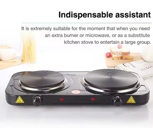 Fornello Elettrico a Doppia Piastra da 2000W, Multifunzione con Mantenimento del Calore, per Bollire Acqua, Preparare Tè e Caffè - Product Image 2
