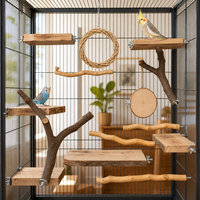 Ensemble de jouets pour oiseaux en bois naturel, perchoir pour perroquet, plateforme suspendue, jouet à mâcher, accessoires de cage