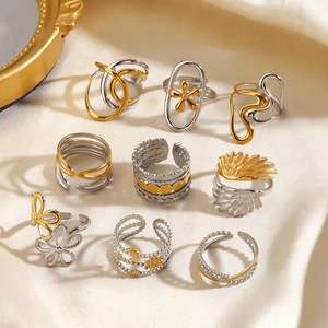 Colored Stainless Steel <b>Ring</b> - Luxury <b>Open</b> Design with Adjustable Feature - Fashion <b>Ring</b> for Women Trendy and Versatile <b>Ring</b> - Product Image 3